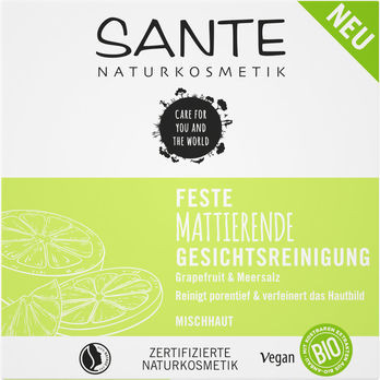 SANTE Feste Mattierende Gesichtsreinigung Grapefruit&Meersalz 60g