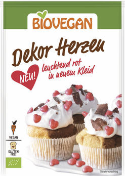 Biovegan Dekor Herzen rot 35g