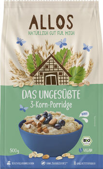 Allos Das ungesüßte 3-Korn-Porridge 500g